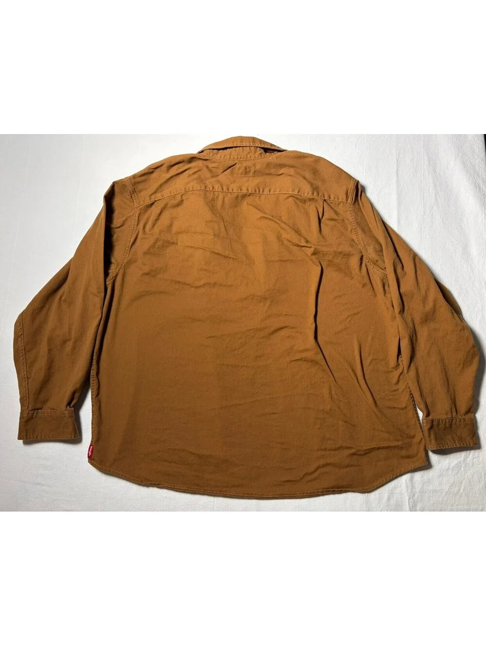 Wrangler Rugged Wear Men’s Brown Long Sleeve Button Up Work Shirt Western